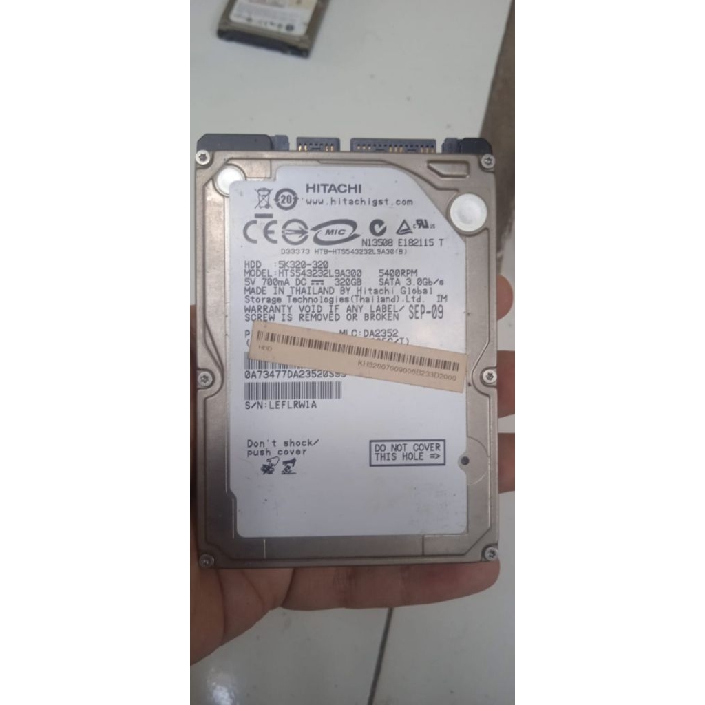 HDD 320GB Laptop Hitachi Tebal