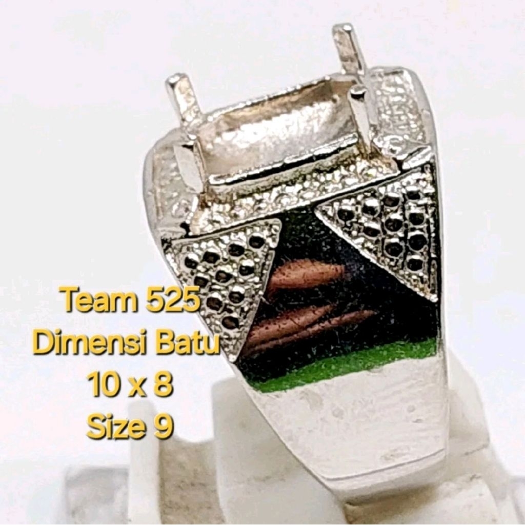 Ring emban alpaka super 10 x 8 eceran / model kotak cakar polos segitiga kuku / pengikat ring cincin