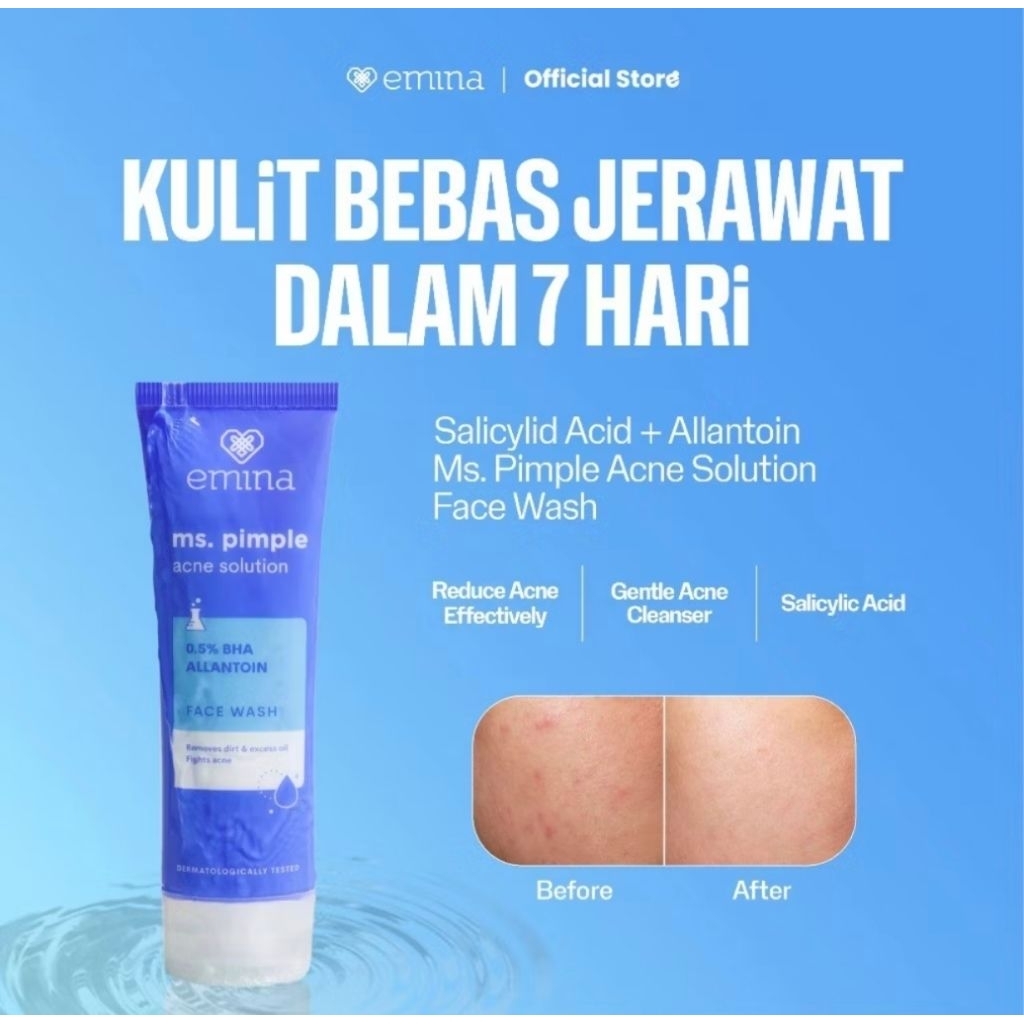 Emina ms. pimple acne solution face wash