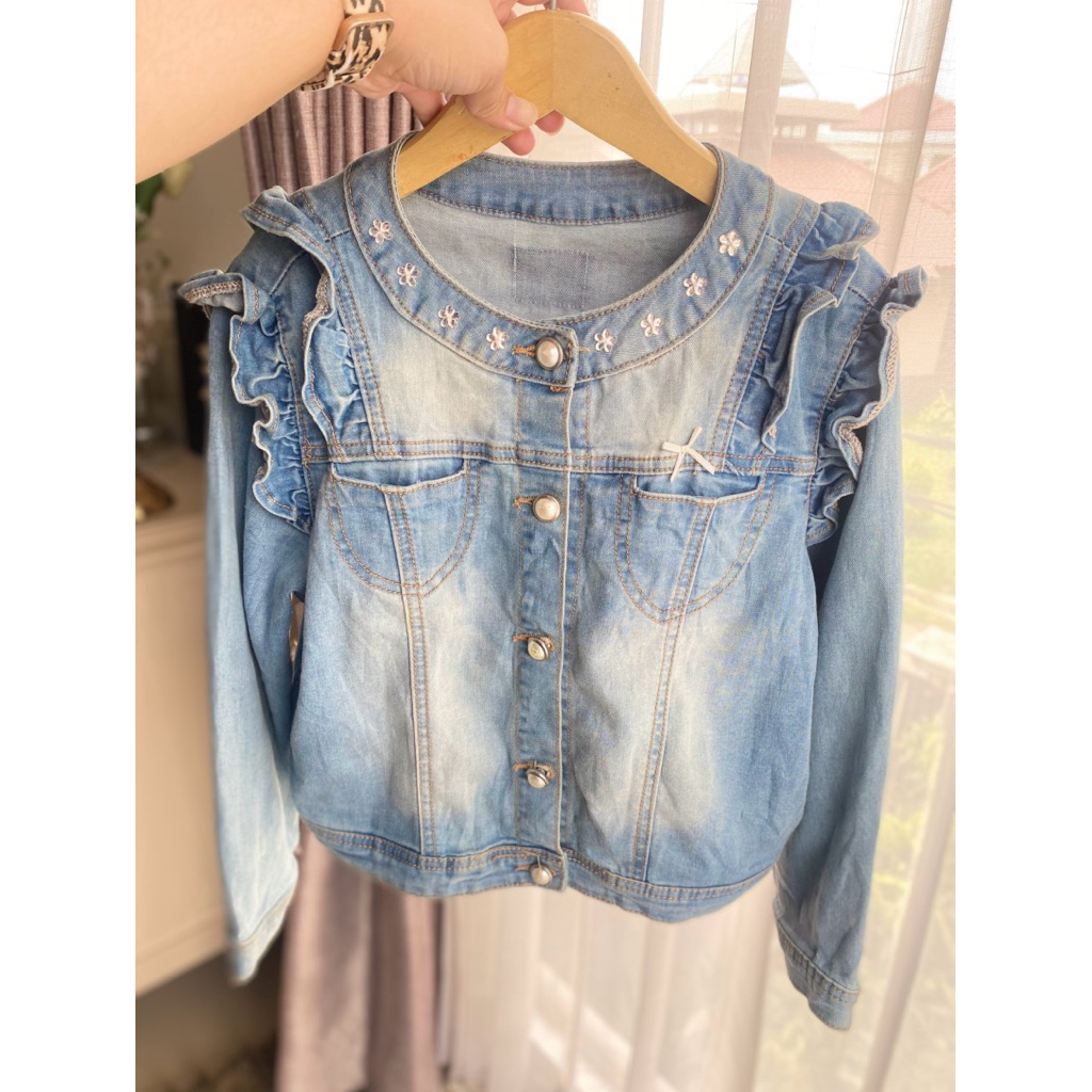 Jaket Denim Anak Perempuan. Jaket Jeans  Anak perempuan. Jaket denim anak perempuan cantik.