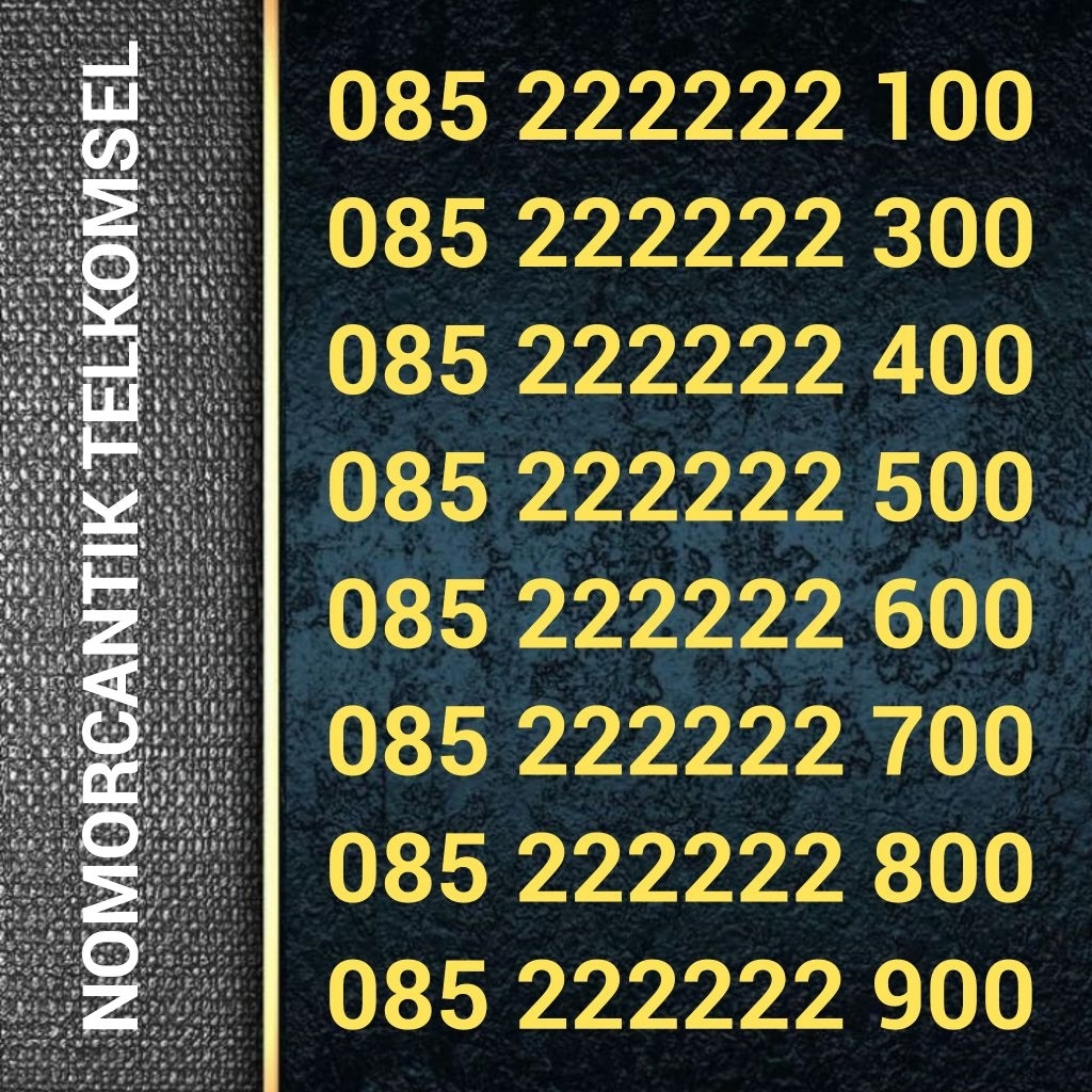 Kartu Perdana Nomor Cantik Telkomsel As - 085 222 222 22 0852 2222 2222 222222