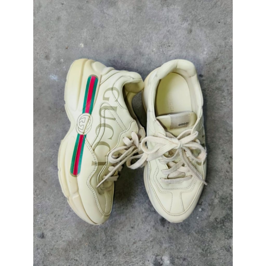 Gucci Rhyton Logo Leather Sneaker Original - Bekas Second