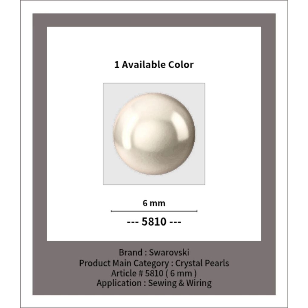 SWAROVSKI™ - 6 MM Crystal Pearls - Article # 5810 - Swarovski Crystal - Swarovski Kristal - Crystal 