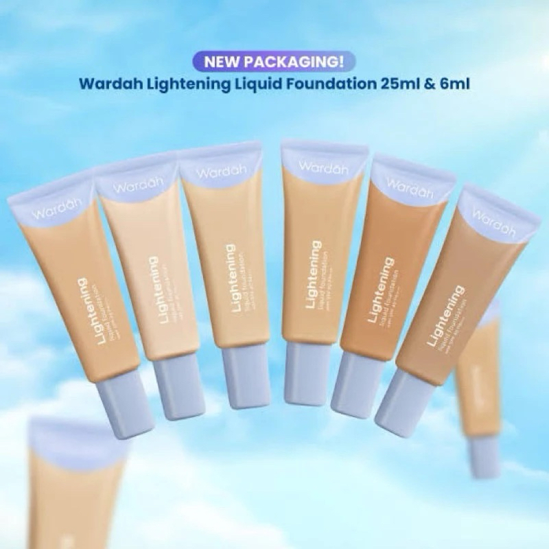 Wardah Lightening Liquid Foundation 6ml dan 25ml | Alas Bedak, BB CC DD Cream