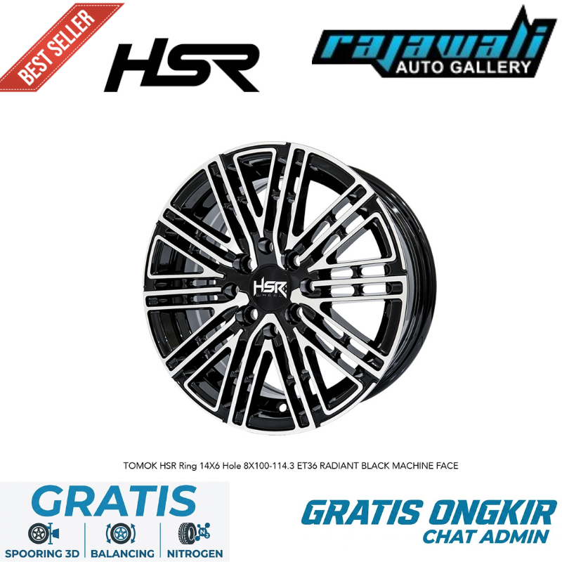 Pelek Mobil R14 Velg Racing Ring 14 HSR TOMOK Buat Mobil Agya Ayla Sigra Calya Avanza Xenia Carry