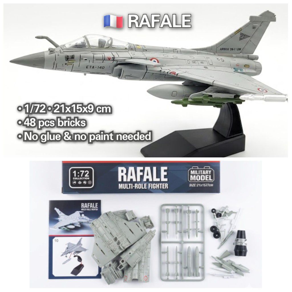 Miniatur Pesawat Tempur Rafale Model Kit Puzzle DIY Mainan Kreatif
