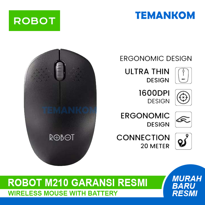 Mouse Robot M210 Wireless mouse murah tanpa kabel garansi resmi original Silent click