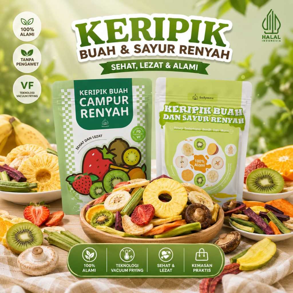 [ HALAL ] Cemilan Sehat  Keripik Buah Dan Sayur Mix Crispiy Fruit & Veggie