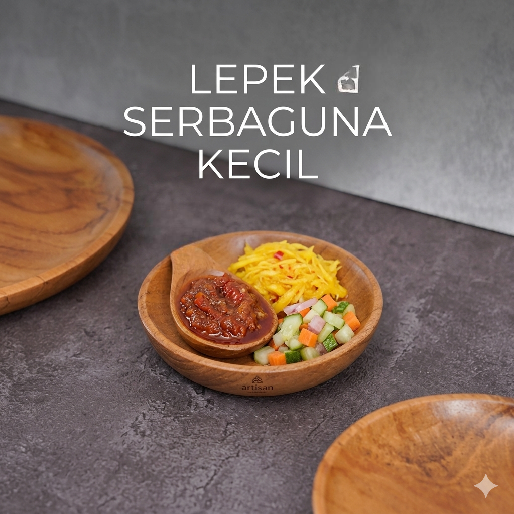 (TERMURAH) Lepek Kayu Mahoni Kecil 6cm / Lepek Saos Sambal Serbaguna