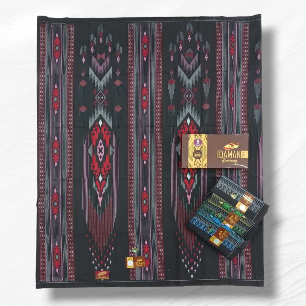 SARUNG ATLAS IDAMAN KEMBANG HITAM / SARUNG ATLAS IDAMAN KEMBANG MOTIF BHS SGE