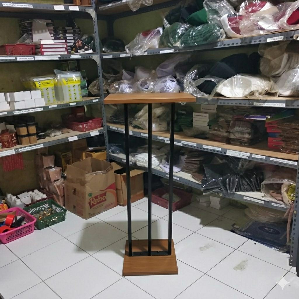 MIMBAR KAYU TYPE TRALIS BESI PASANG-COPOT UKURAN 110X40X30 CM / PODIUM / MEJA PIDATO