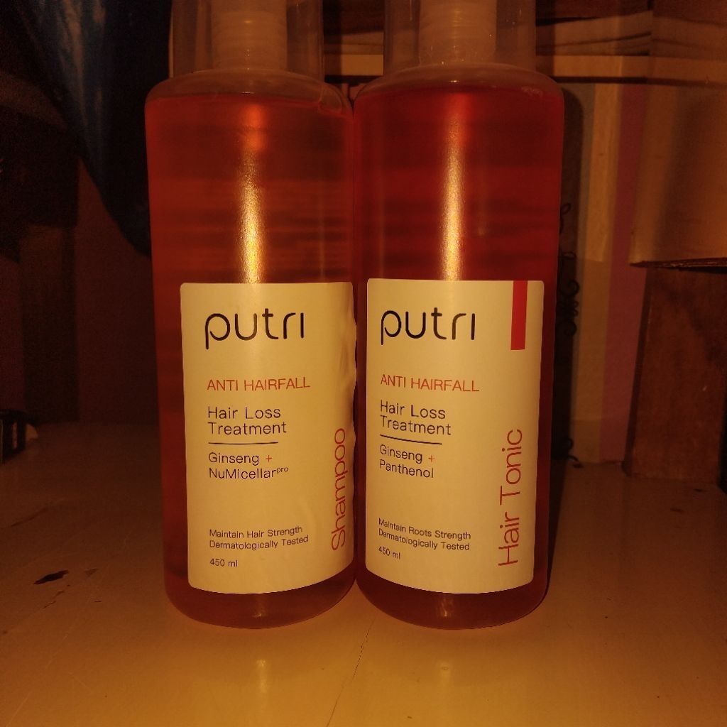 putri hair tonic 450ml (tonic + shampoo)