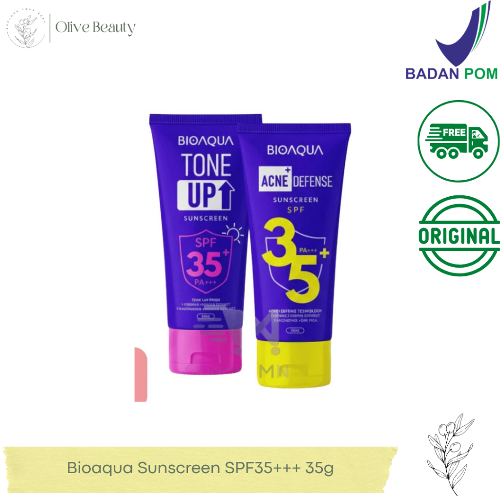 Bioaqua Sunscreen SPF35+++ 35g | Tone Up | Acne Defense