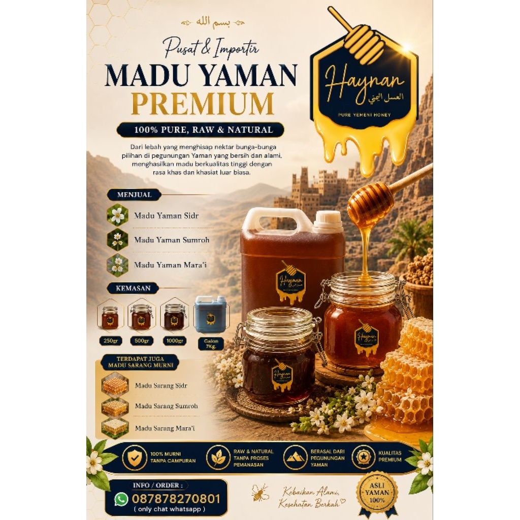 [±7KG/GALON] GROSIR MADU YAMAN SIDR BAGHIYAH ASLI PREMIUM IMPOR LANGSUNG DARI YAMAN SIDR MALAKI SIDR