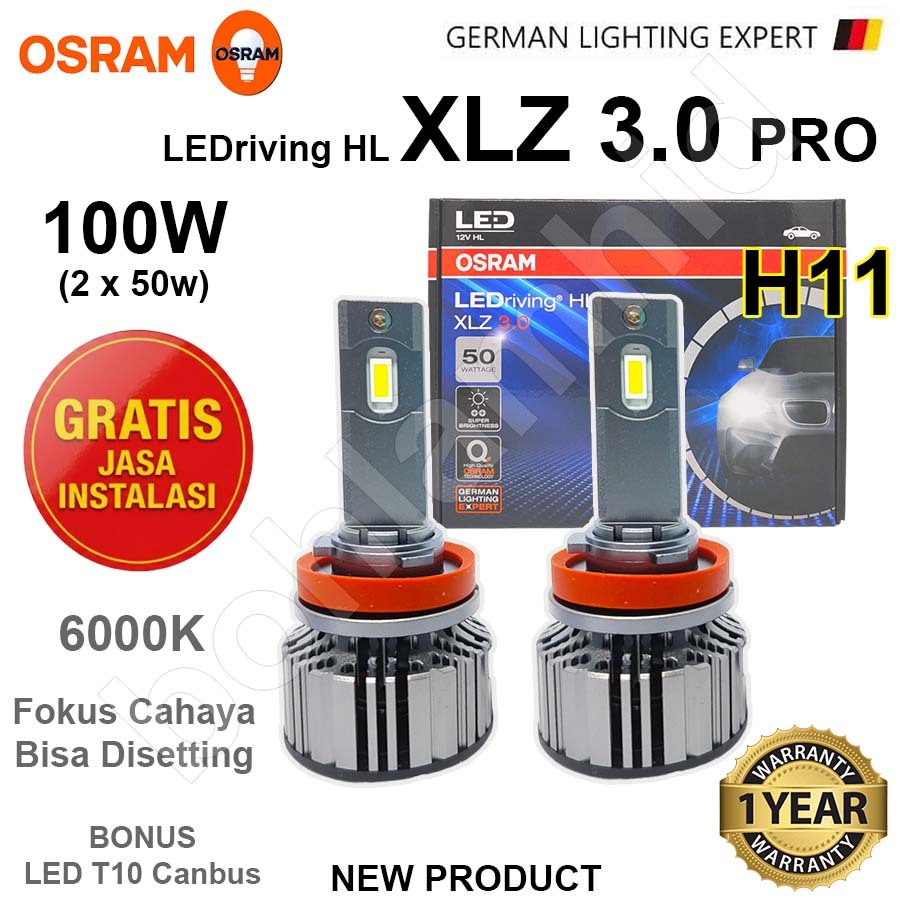 Lampu LED Mobil H11 H16 H8 OSRAM LEDriving XLZ 3.0 100 Watt Bohlam Putih