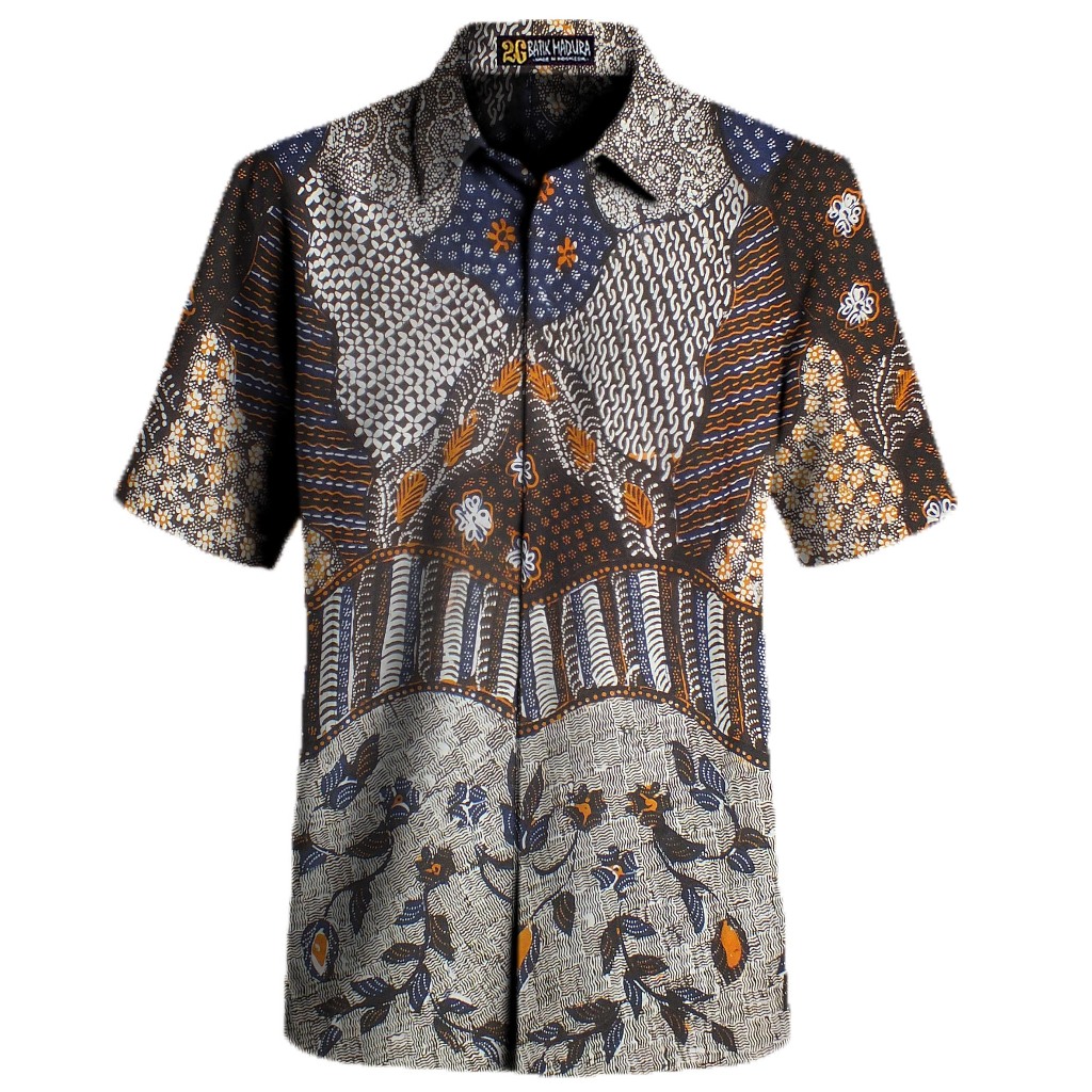 Mandalas Batik Pria Jumputan Lengan Pendek - Kemeja Stylish untuk Pria