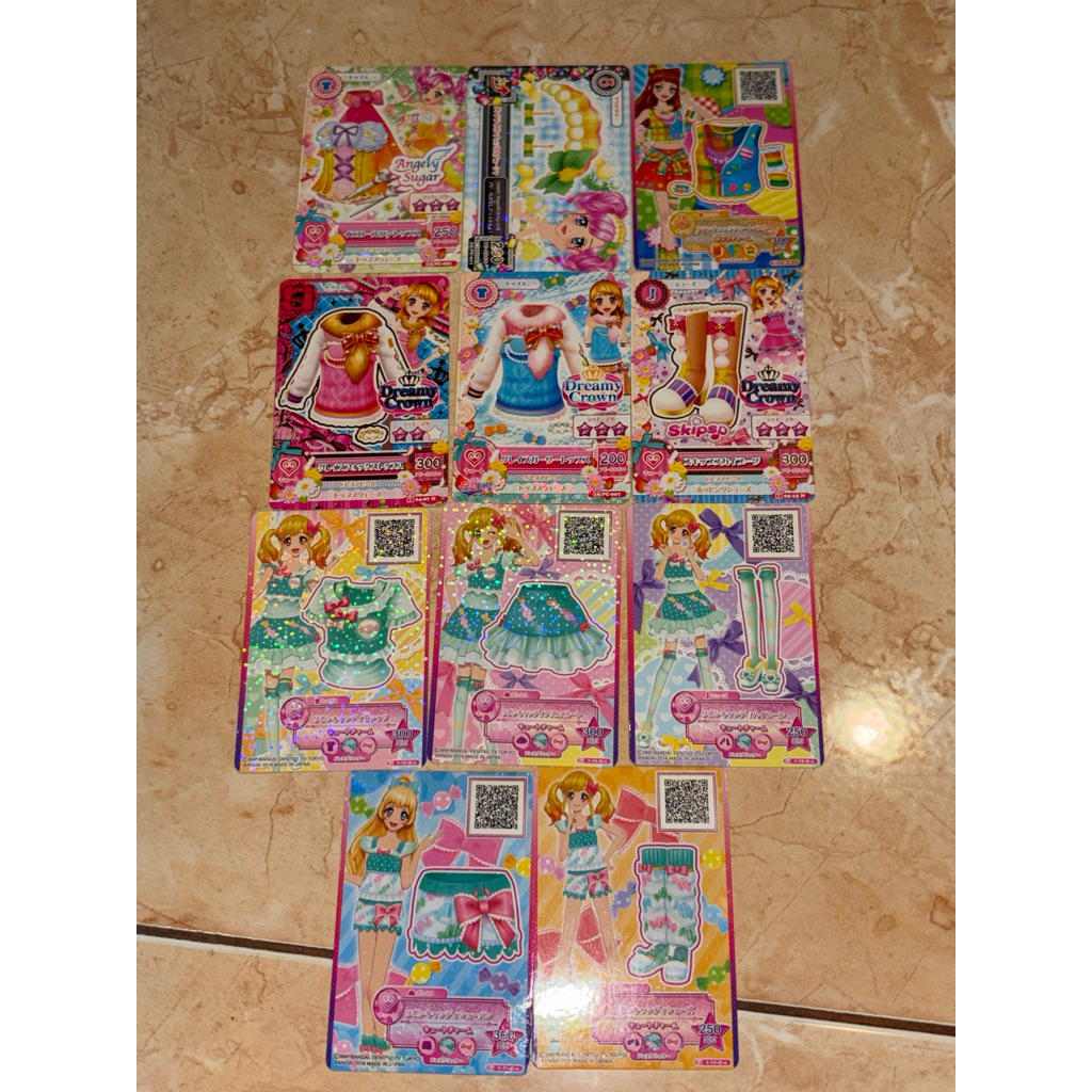 Aikatsu japanese card madoka, akari dreamy crown grace girly top grace fox skip sky boots, aikatsu s