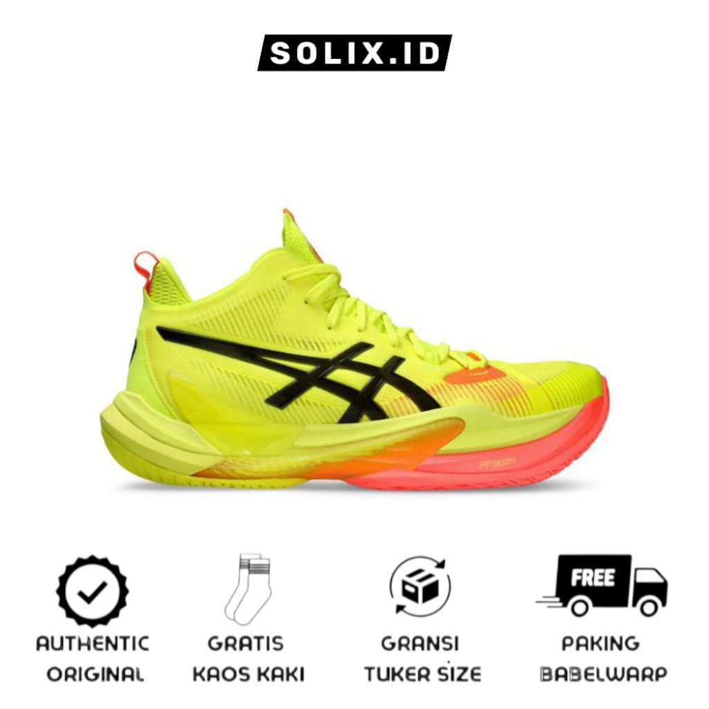 Sepatu Volly Ball Asics Metarise 2 Safety Yellow Black