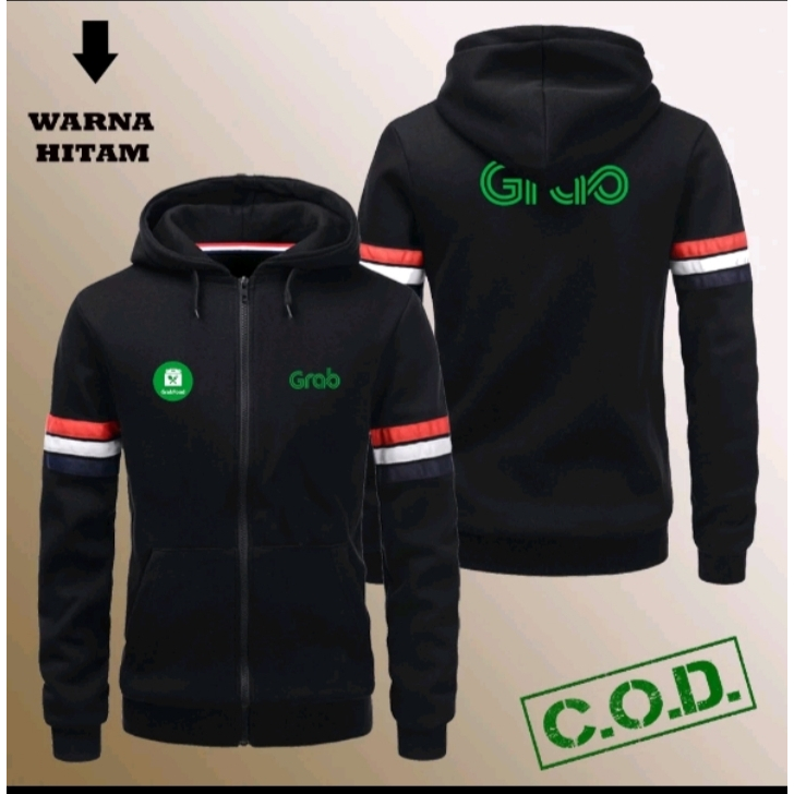 Jaket Hodie Kupluk Ojol Grab Online - Hodie Sweater Grab Fod,Ready Stock