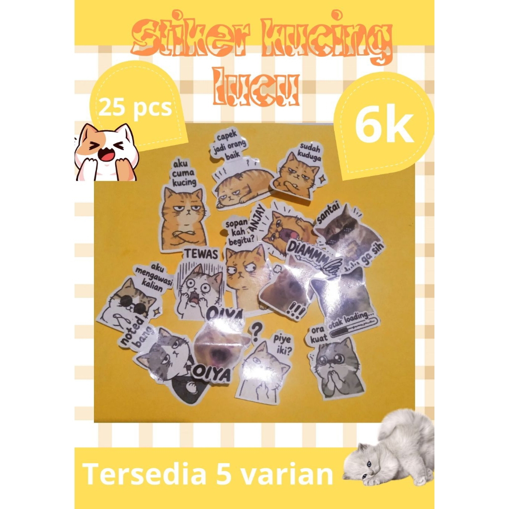 stiker kucing lucu