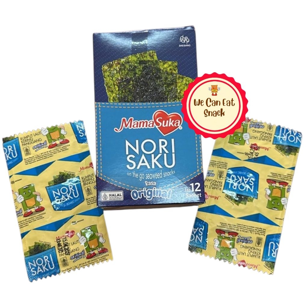 Mama Suka Nori Saku Box Original Rumput Laut Mamasuka (Isi 12 Bks)