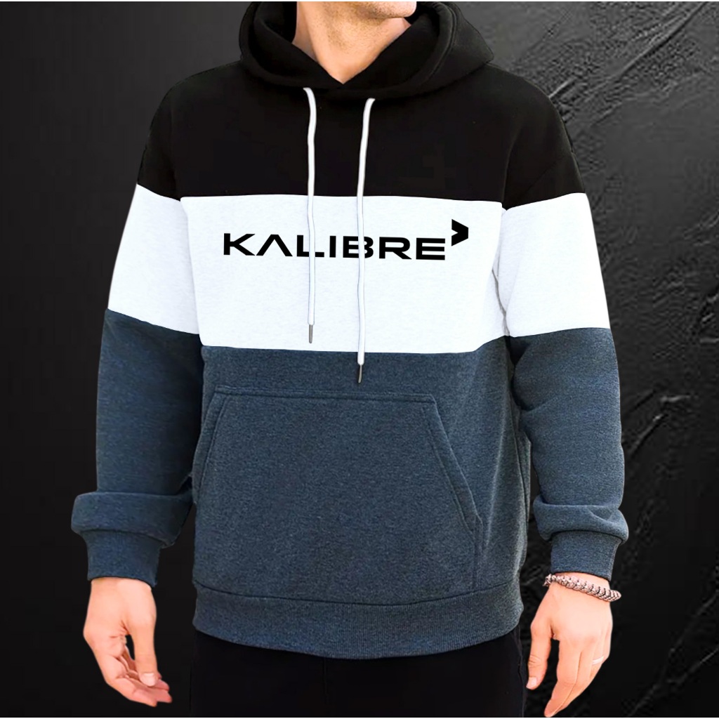 Jaket Hoodie Kalibre Basic Unisex Pria Wanita Bahan Cotton Fleece Tebal & Nyaman All Size S - 5XL