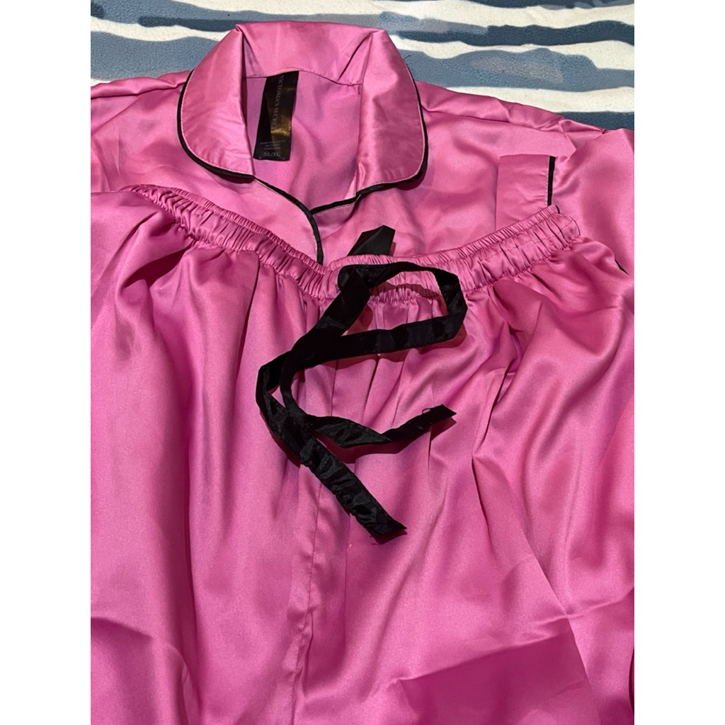 Set Baju tidur Vs / Piyama VS Long strip pink / Pajamas VS Strip Pink size L / baju tidur dewasa