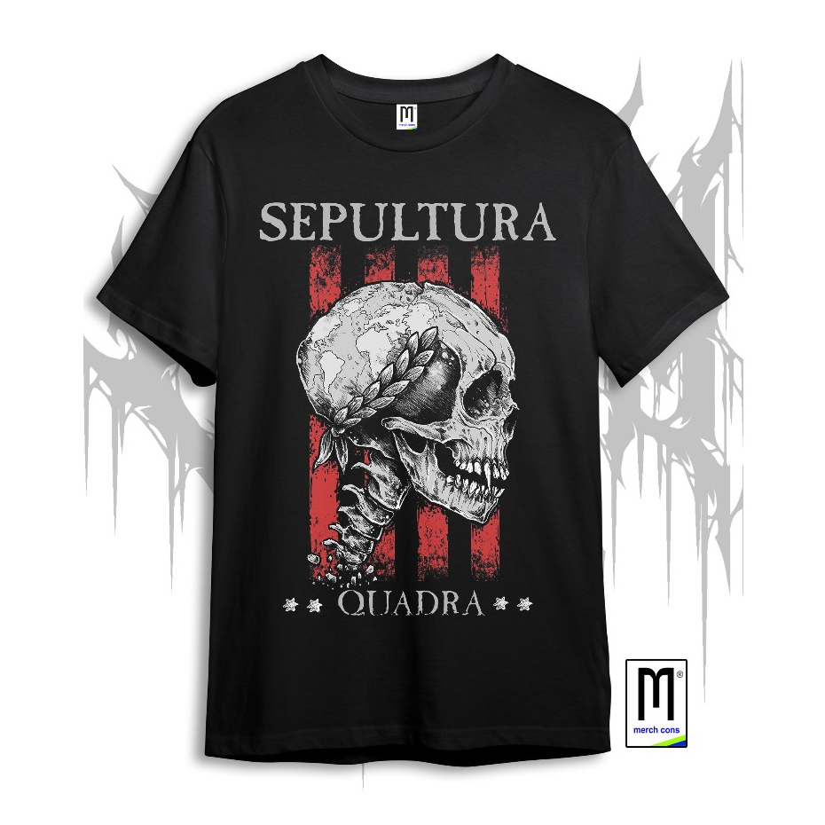 KAOS T-SHIRT SEPULTURA QUADRA | TAG MERCHCONS | BOOTLEG | KAOS BAND | KAOS METAL | KAOS MUSIK