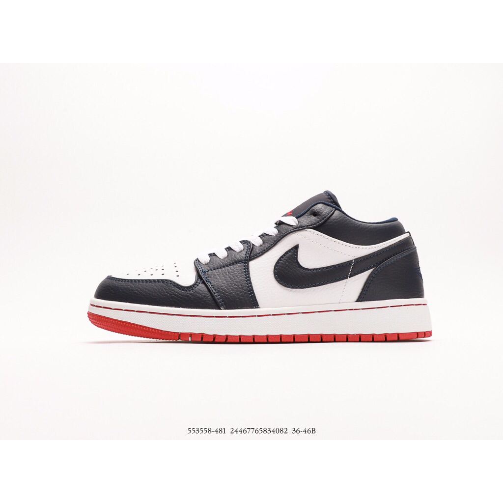 Blackshoes - Sepatu Sneakers Air Jordan 1 Low Obsidian Emberglow