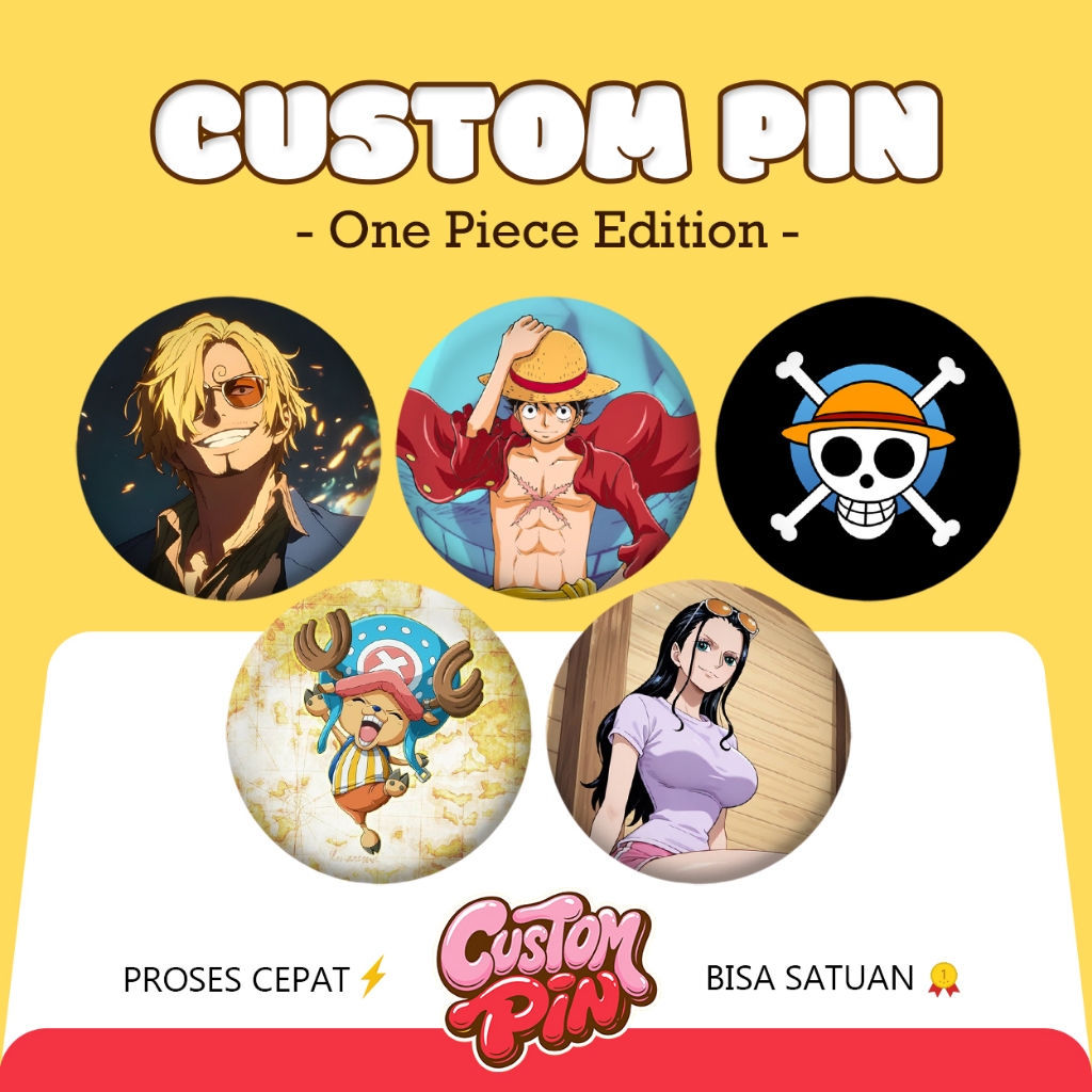 Pin Custom Foto Gantungan Kunci Anime - One Piece