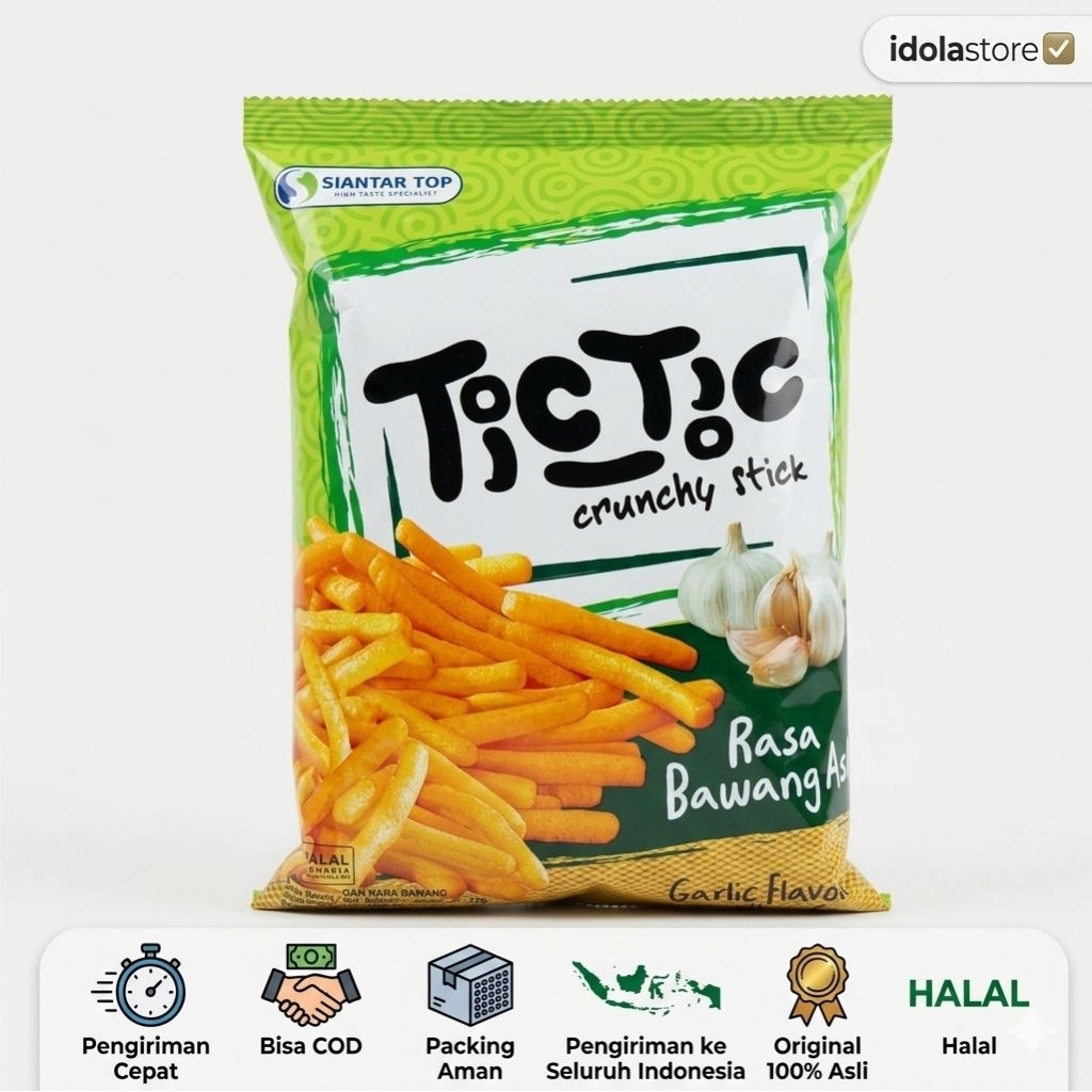 TicTic Crunchy Stick 70gr - Rasa Bawang Asli Gurih & Renyah Pol