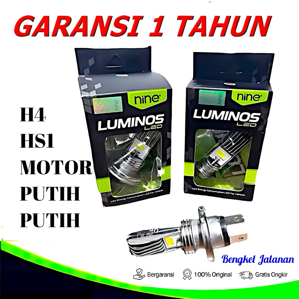 LAMPU LED UATAMA MOTOR MOBIL H4 / HS1 NINE LUMINOS G1 COB 2 LED Hs1 HI LOW AC DC