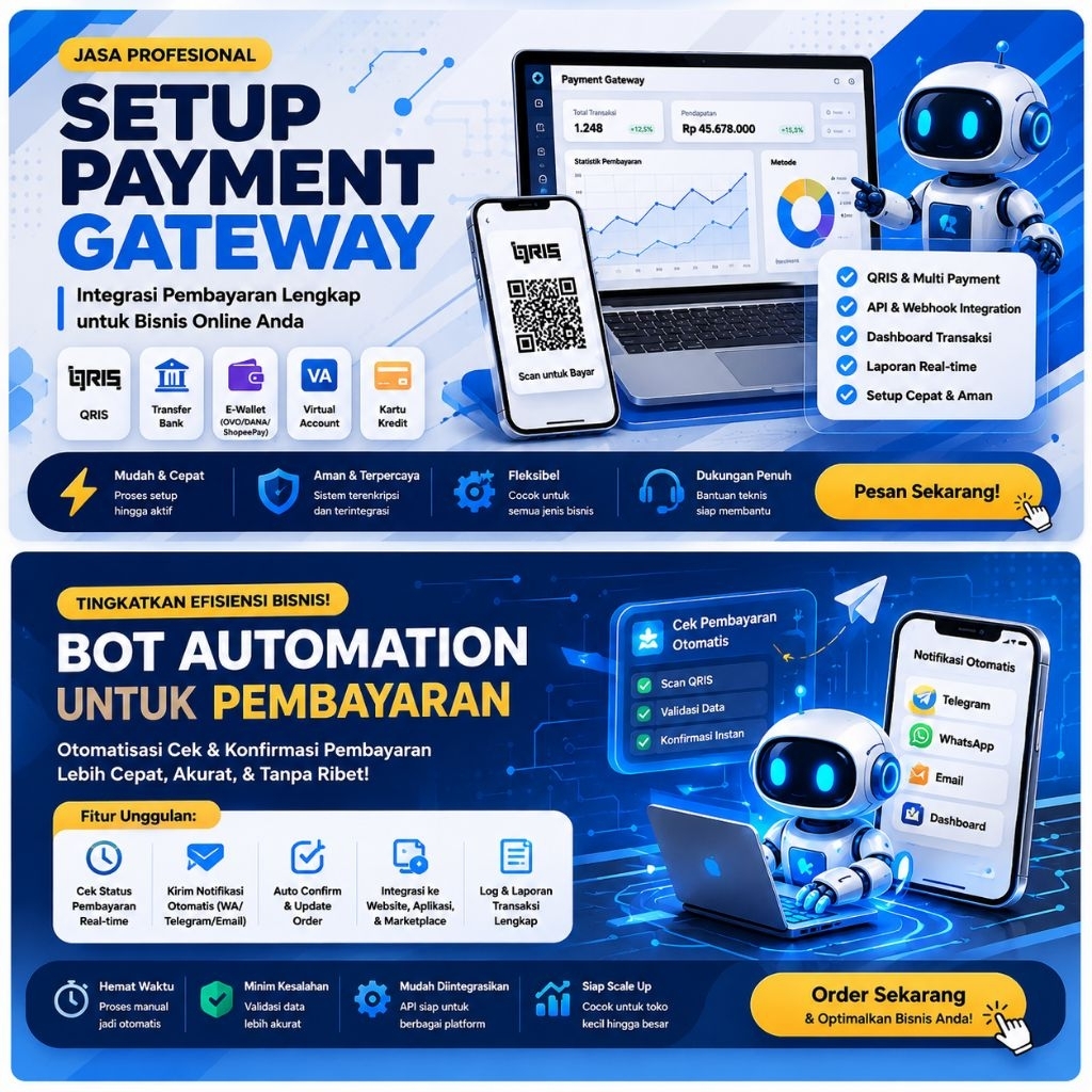 Jasa Setup Payment Gateway QRIS + Bot Automation