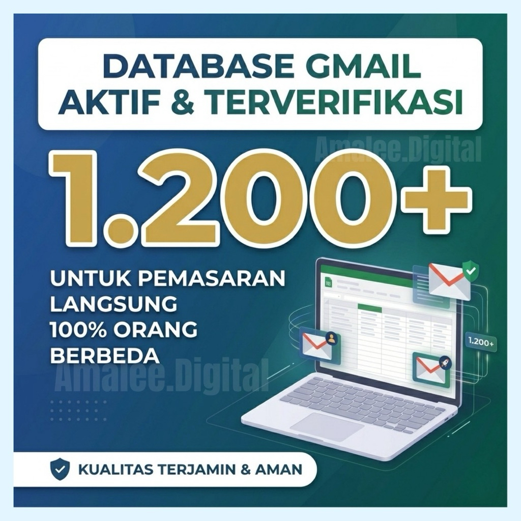 Database Gmail Pelanggan Riil Aktif Terverifikasi 1200 Data Pemasaran Email Marketing Remarketing G0