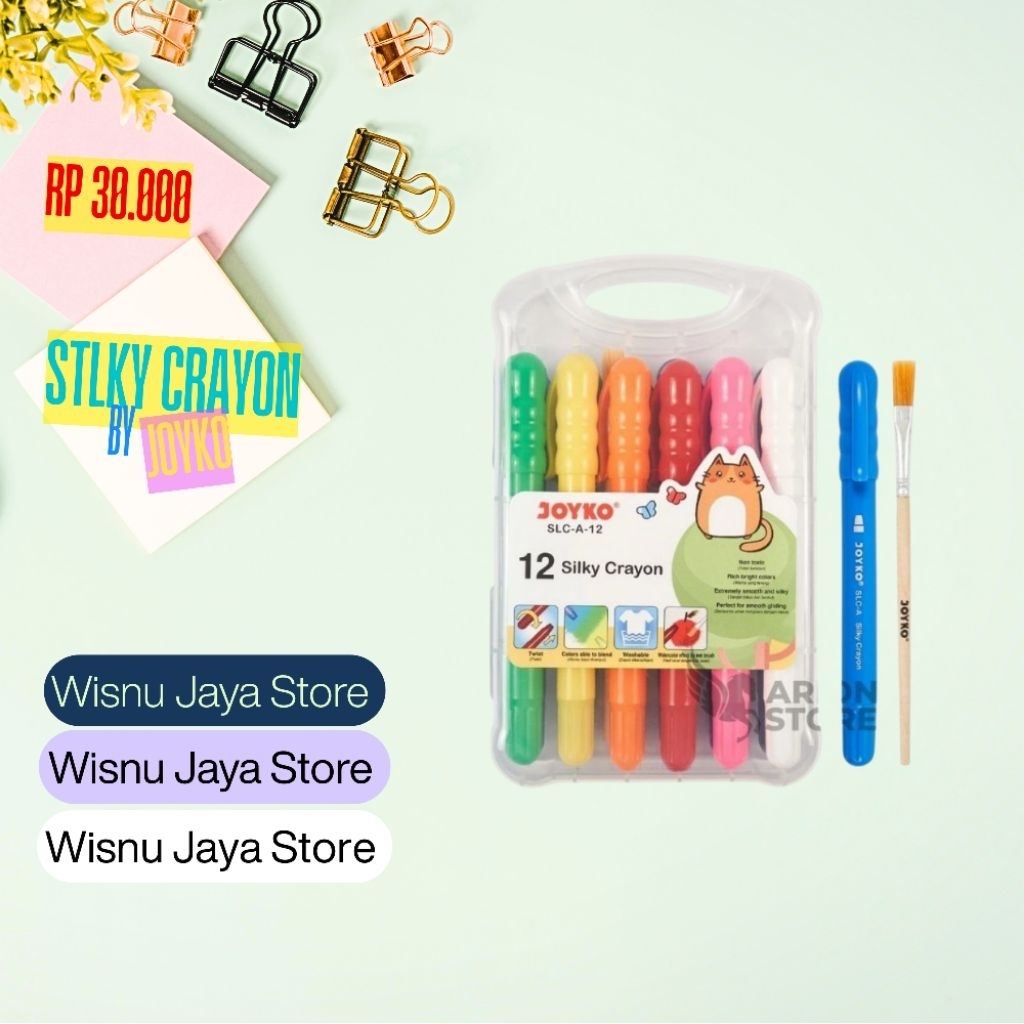 SILKY CRAYON JOYKO ISI 12 PCS / SILKY CRAYON / SILKY CRAYON JOYKO ORIGINAL