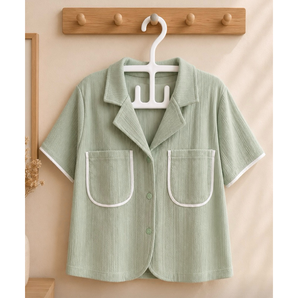 Preloved Kemeja Rajut Hijau Wardah