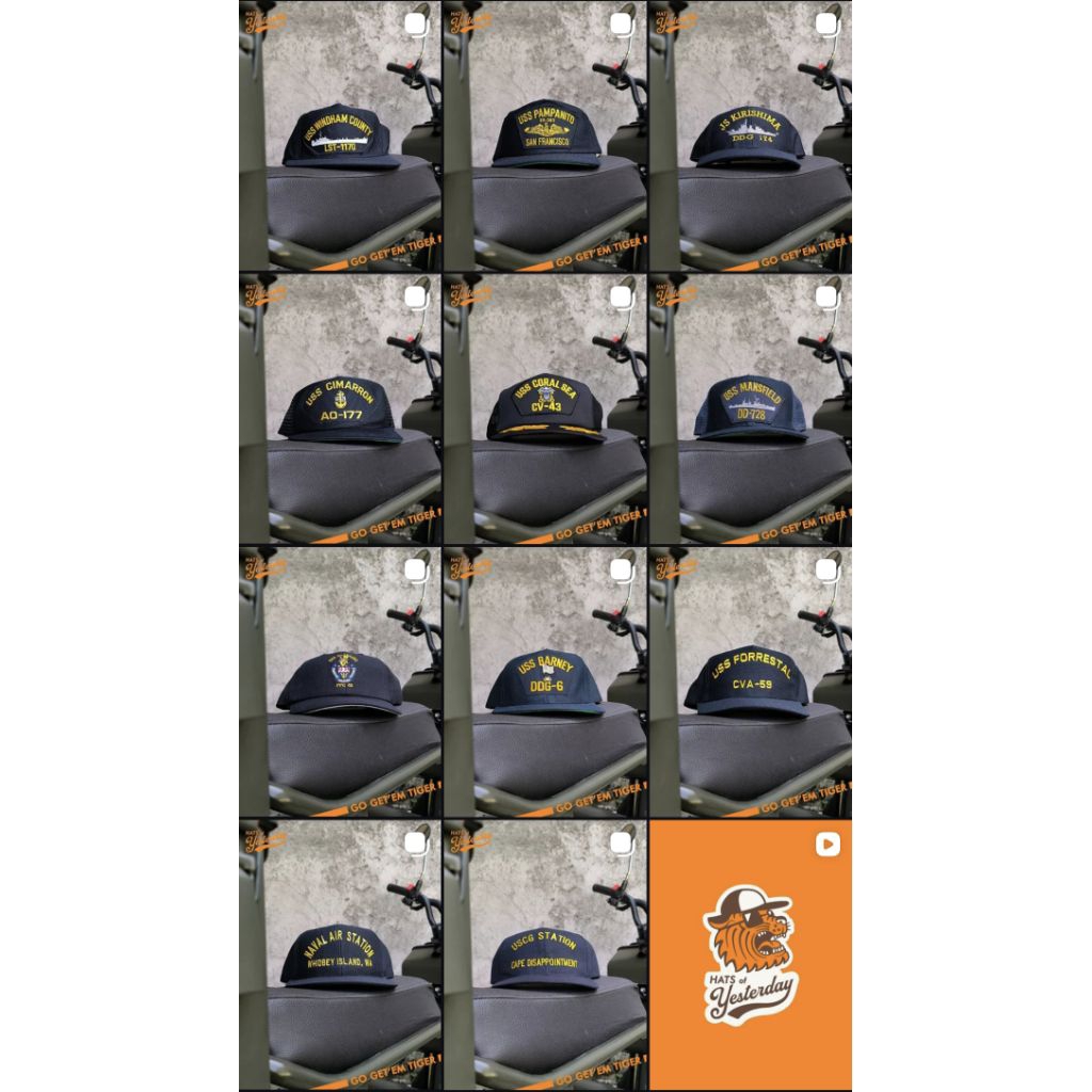 Topi USS navy veteran vintage curated by Hats of Yesterday