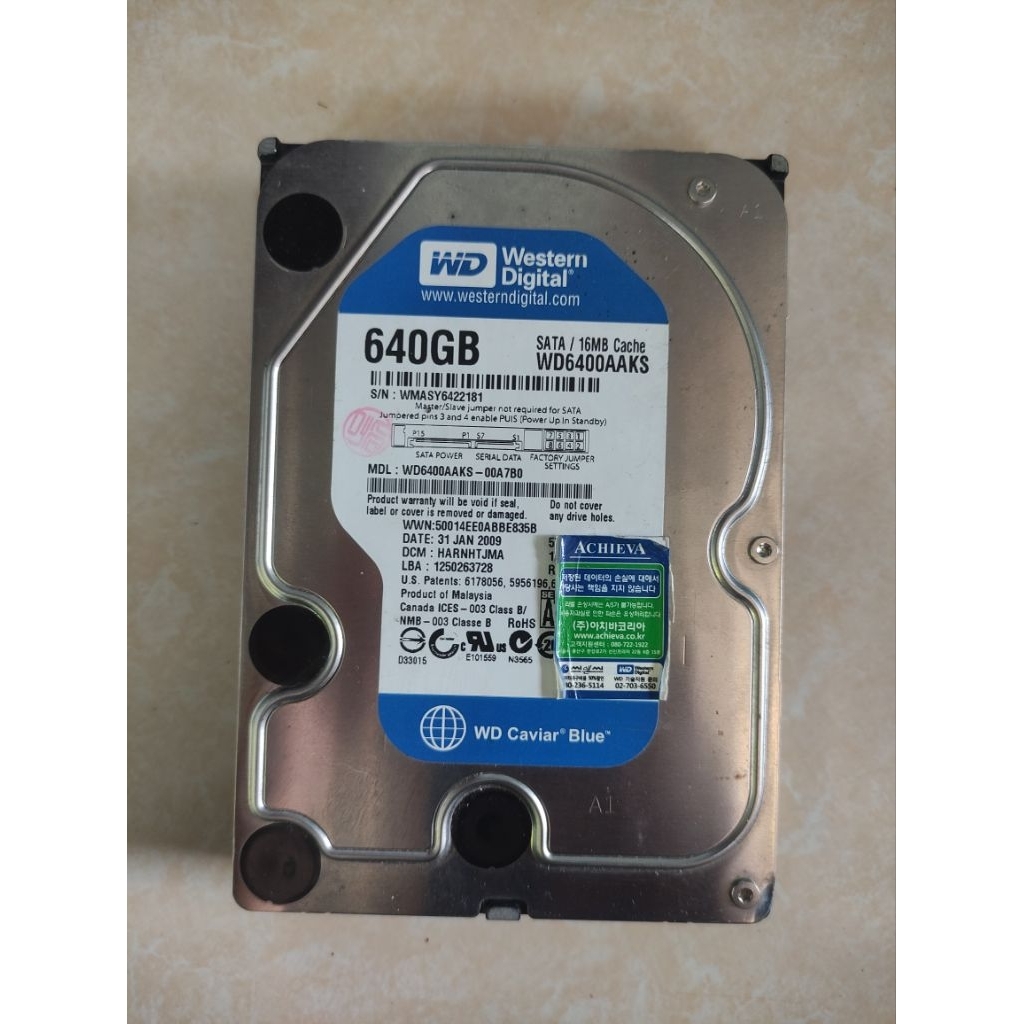 HDD Harddisk 3.5 inch SATA 640GB Rusak Tidak Terdeteksi