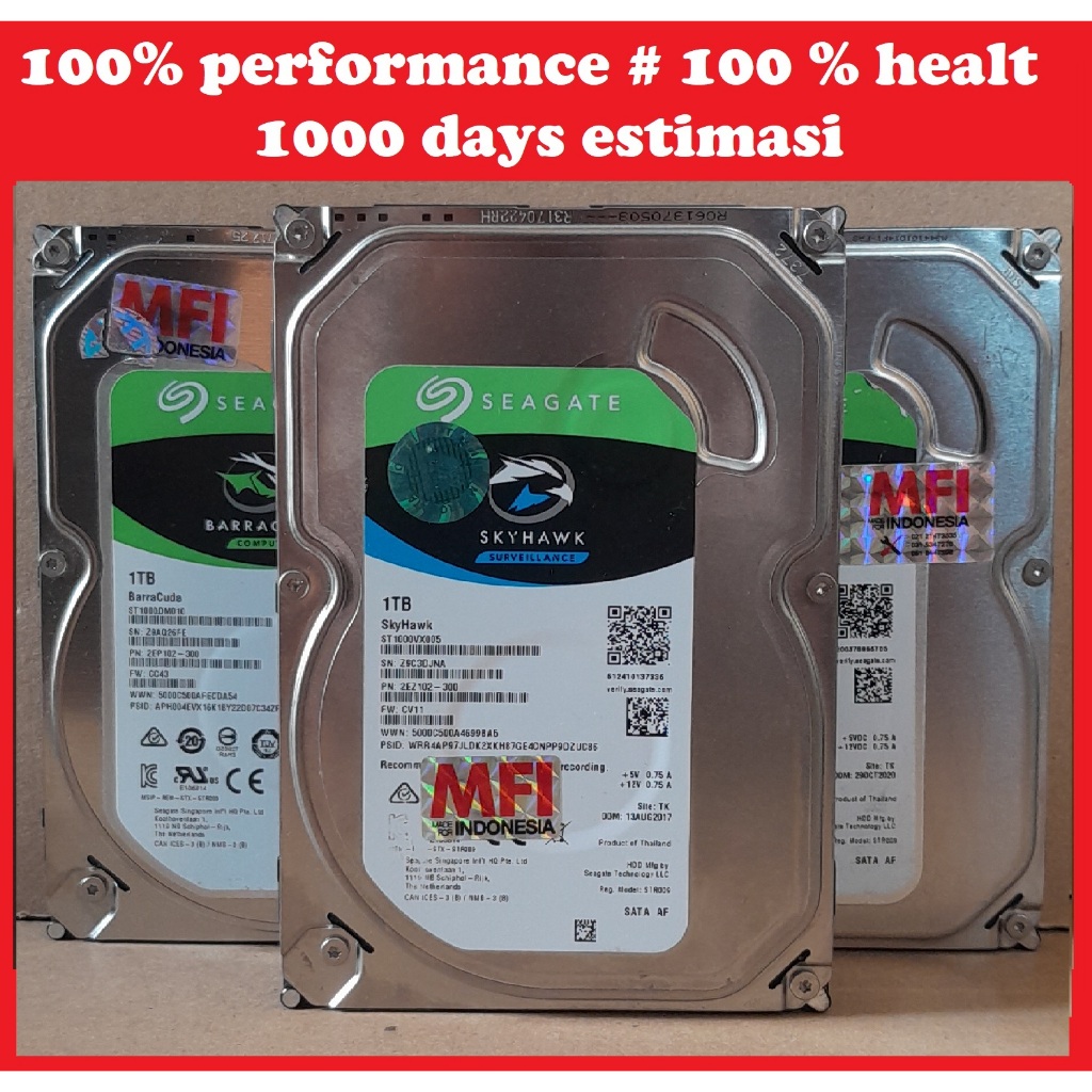 HARDIST PC CCTV 1TB-2TB-3TB-4TB Sata 3.5 Inch BEKAS PAKAI / SECOND