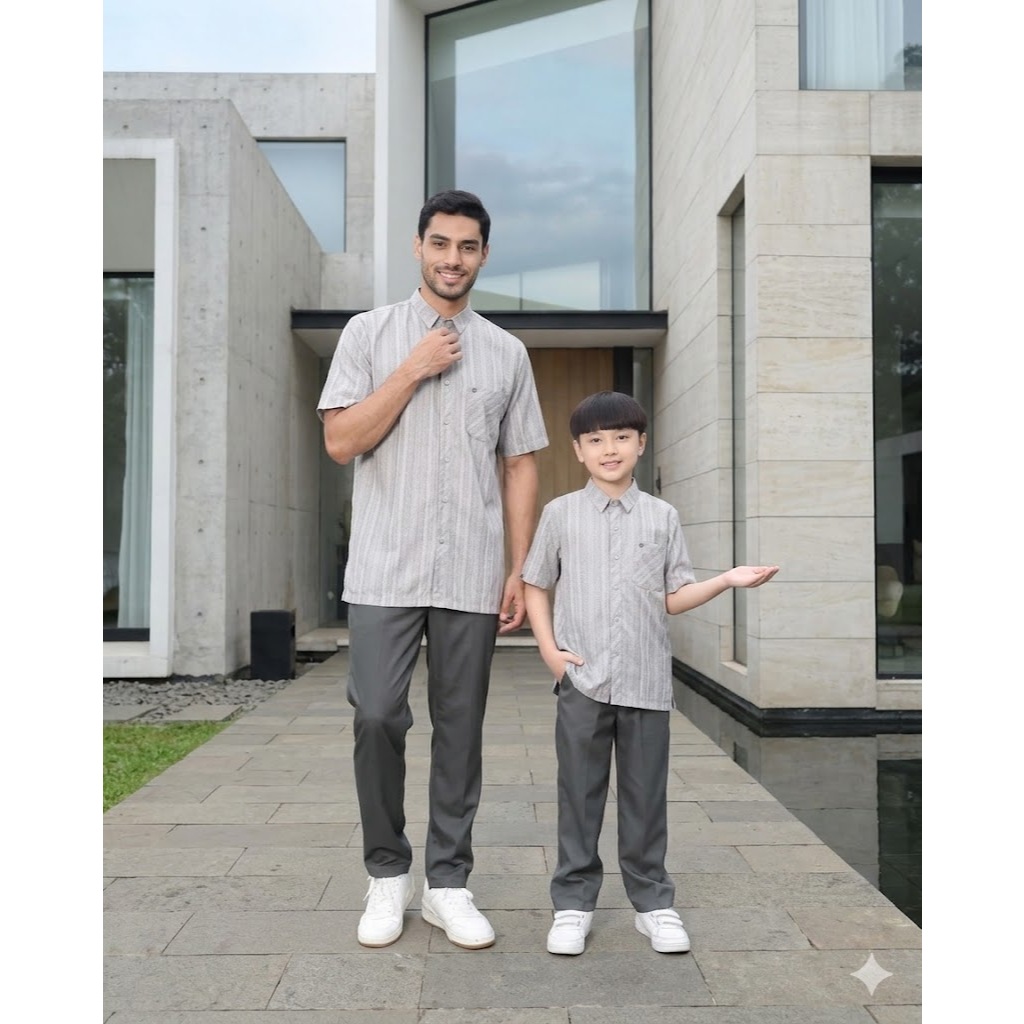 SARIMBIT TERBARU 2025 COUPLE FAMILY LEBARAN ELFA 394 GREY EBONY BY ETHICA - BAJU SERAGAM BUSANA MUSL