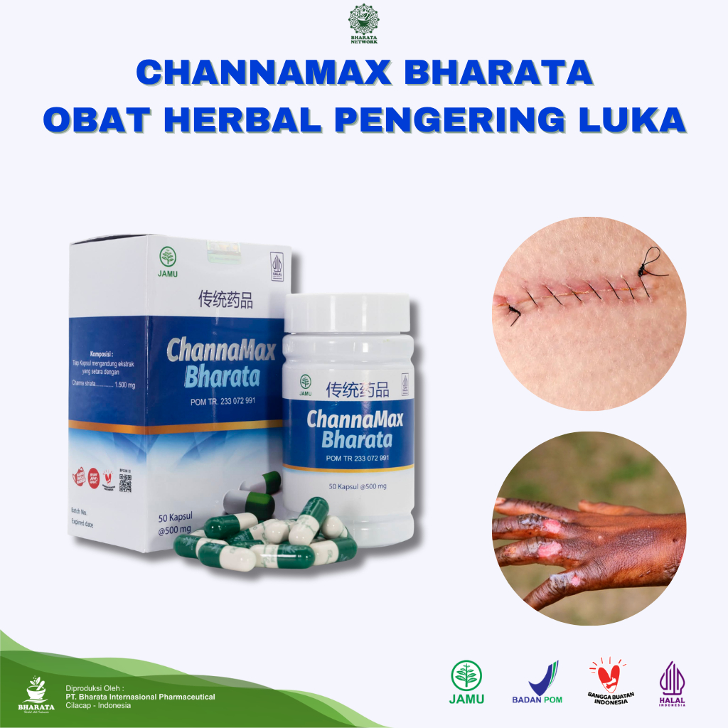 Obat Luka Ampuh CHANNAMAX BHARATA | Isi 50 Kapsul | Terdaftar di BPOM | Garansi Original 100%