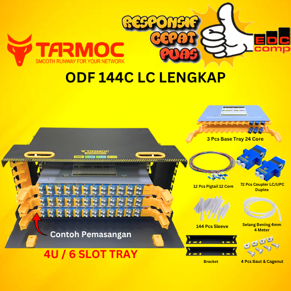 Fiber Optic ODF 144 Core LC Lengkap Rackmount | ODF 144C LC