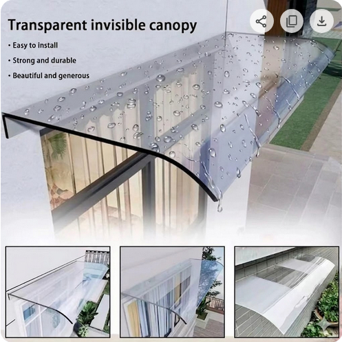 Kanopi Atap Transparan Invisible – Pelindung Jendela dan Pintu Luar Ruangan - Kanopi Jendela Minimal