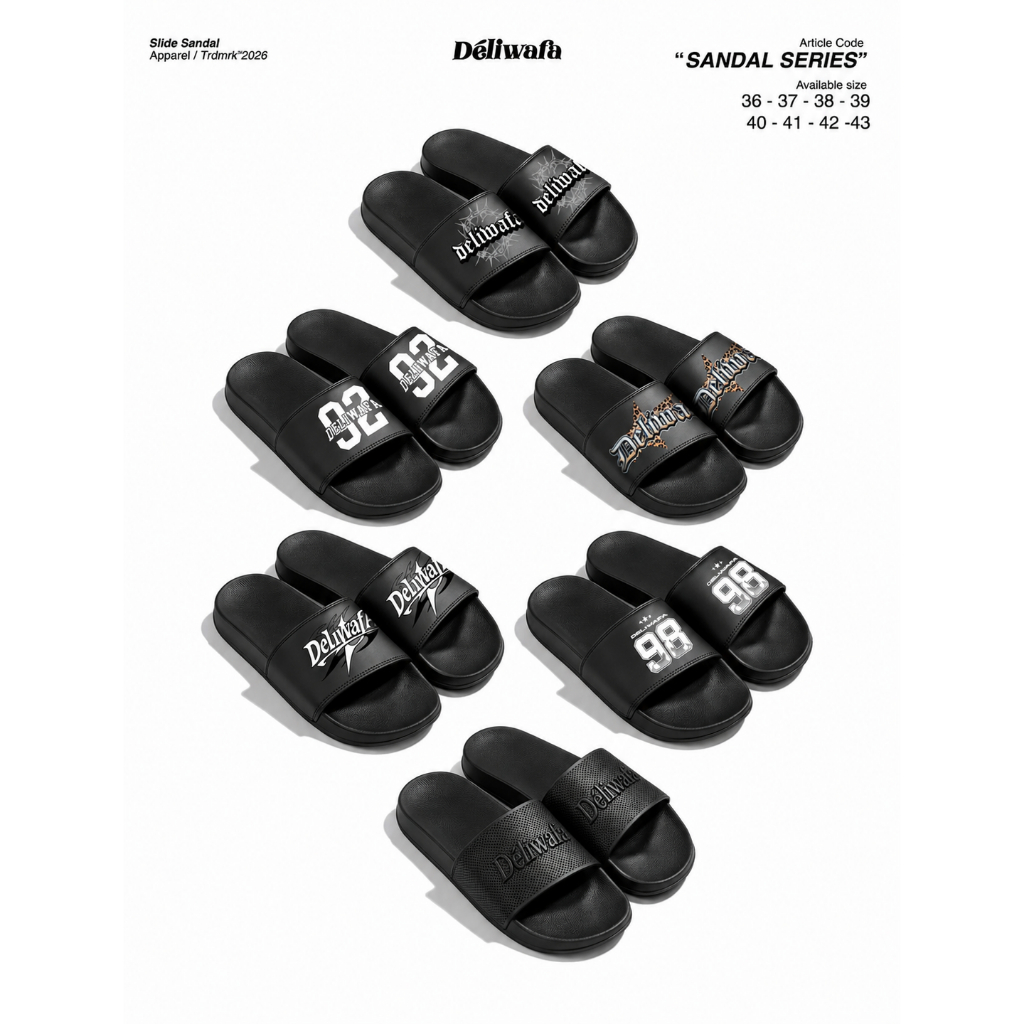 Deliwafa - Slide Sandal | Empuk | Anti Licin