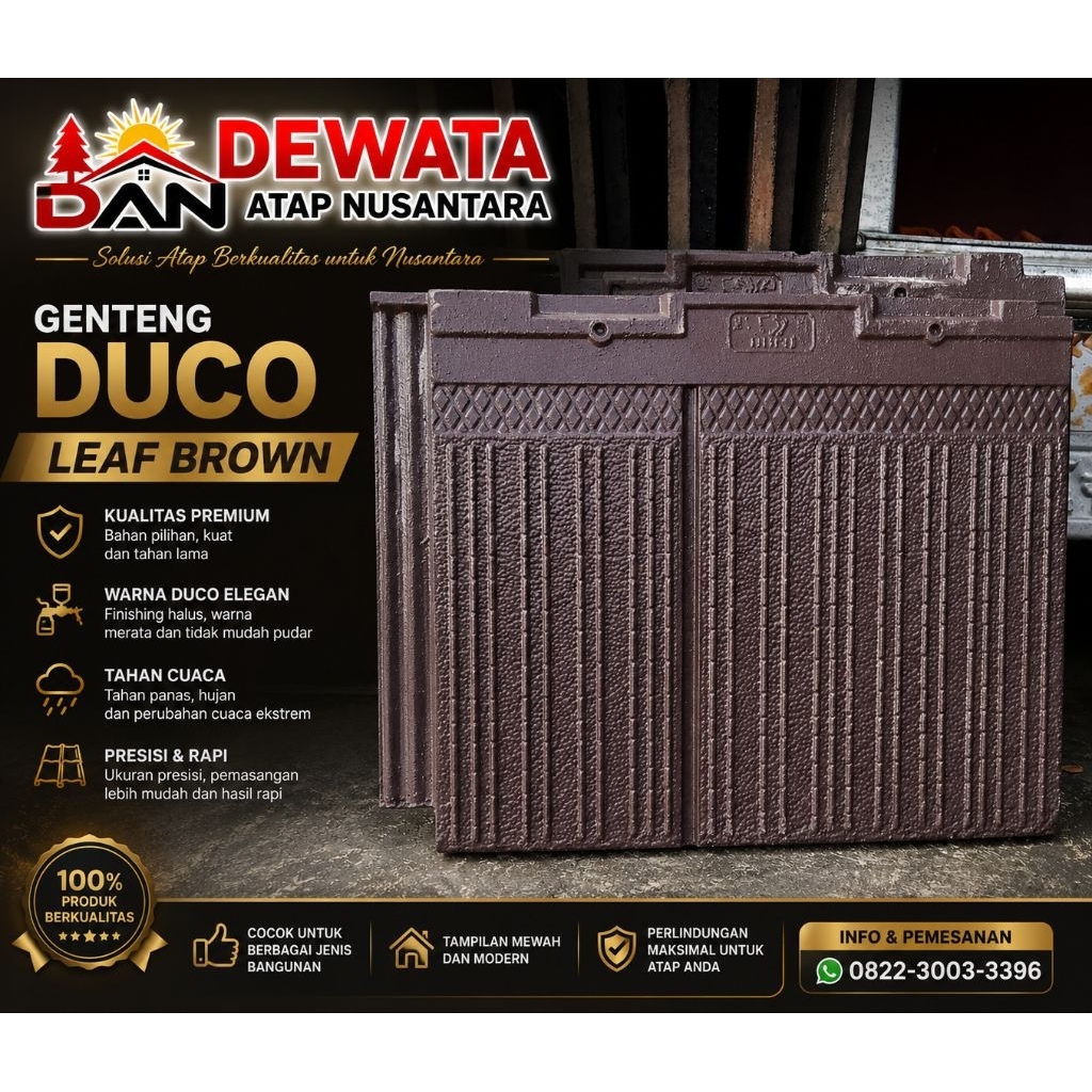 genteng beton flat duco leaf warna ecer