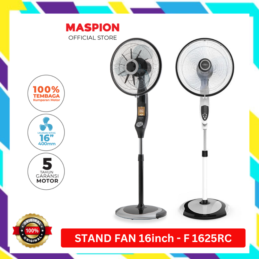Maspion Kipas Angin Berdiri Remote 16 Inch Oscilation Fan 360 F 1625RC F1625RC Putar 360