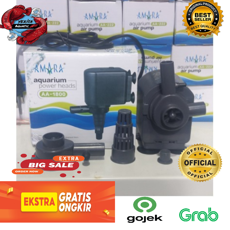 mesin pompa celup kolam aquarium AMARA MESIN POMPA AIR KOLAM AQIARIUM AMARA AA-1800