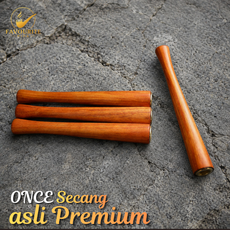 Once Pipa Kayu Secang 12cm Model Classic – Multi Lubang Bertingkat untuk Kretek, Filter & Mild