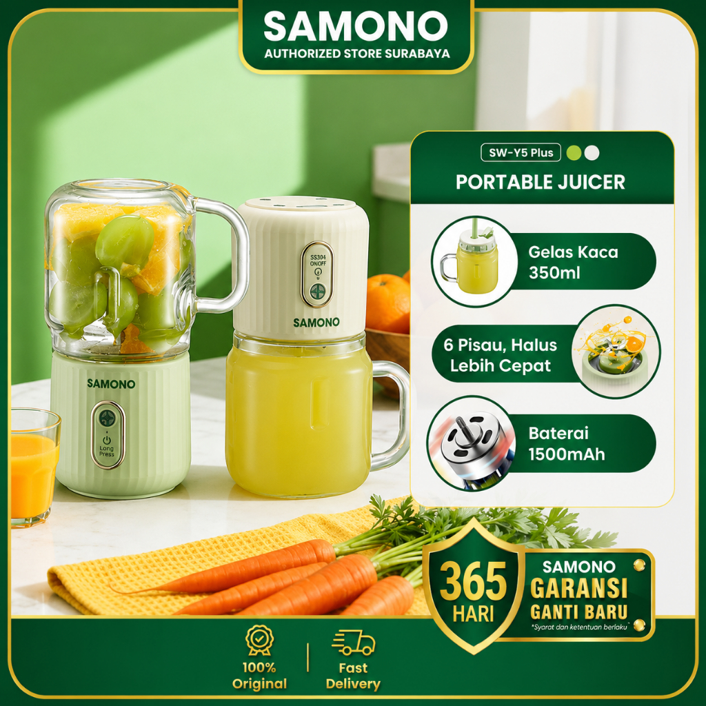 SAMONO Portable Juicer Gelas Kaca 350ml juicer portable blander jus portable belender jus blender bu