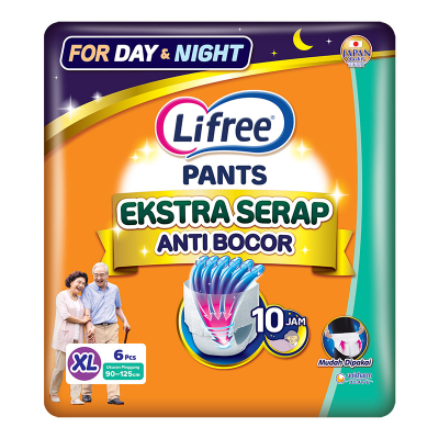 Lifree Ekstra Serap Popok Celana Dewasa XL 6 pcs